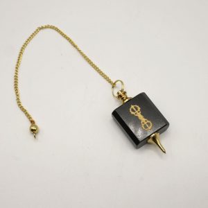 PENDOLO DIASPRO NERO - SIMBOLO DORJE ( VAJRA)