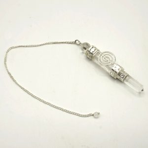 PENDOLO QUARZO IALINO- SIMBOLO REIKI CHOKU REI