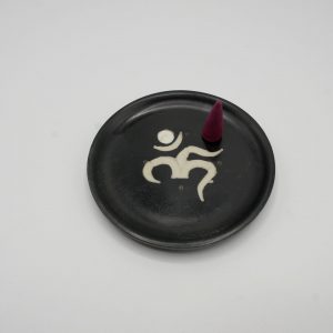PIATTINO BRUCIA INCENSO IN PIETRA NERO OHM