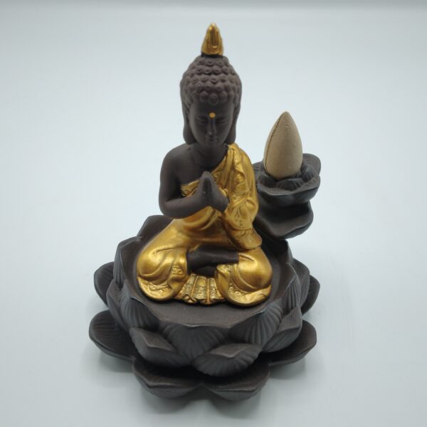 BRUCIA INCENSI BUDDHA CON TUNICA COLOR ORO