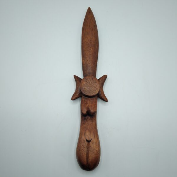 ATHAME - PUGNALE IN LEGNO CON TRIPLA LUNA