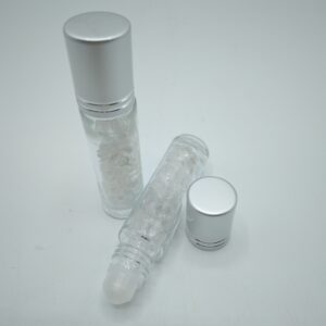 BOCCETTA ROLL-ON CON CRISTALLO DI ROCCA E TAPPO IN PLASTICA - VUOTA