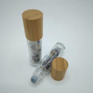 BOCCETTA ROLL-ON CON MULTIFLUORITE E TAPPO IN LEGNO - VUOTA