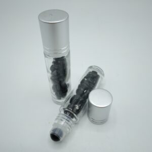 BOCCETTA ROLL-ON CON OSSIDIANA E TAPPO IN PLASTICA - VUOTA