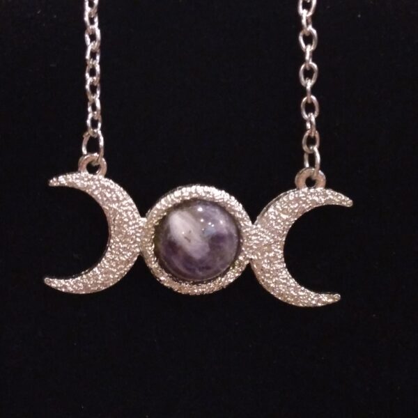 COLLANA CON TRIPLA LUNA E AMETISTA