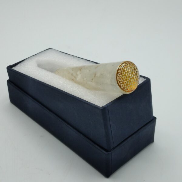 BACCHETTA ORGONE SELENITE-FIORE DELLA VITA - immagine 2