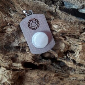 CIONDOLO IN ACCIAIO CON QUARZO ROSA - 4 CHAKRA