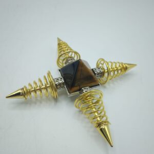 ORGONE SPIRALI E PIRAMIDE IN OCCHIO DI TIGRE