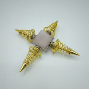 ORGONE SPIRALI E PIRAMIDE IN QUARZO ROSA