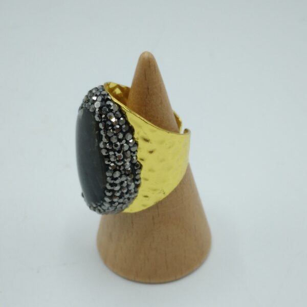ANELLO FASCIA CON LABRADORITE - immagine 2