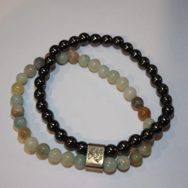 BRACCIALE PERLE EMATITE E AMAZZONITE