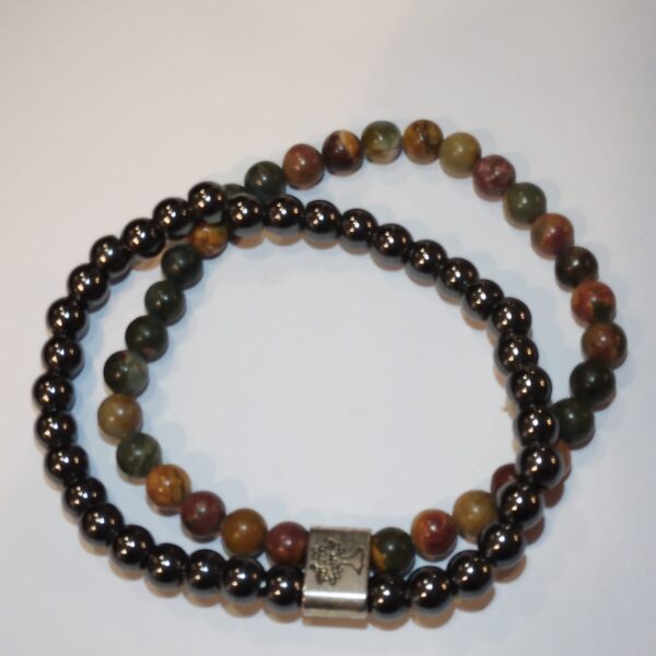 BRACCIALE PERLE EMATITE E DIASPRO PICASSO