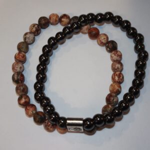 BRACCIALE EMATITE E DIASPRO LEOPARDO