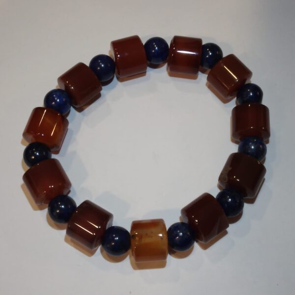 BRACCIALE LAPISLAZZULI E CORNIOLA