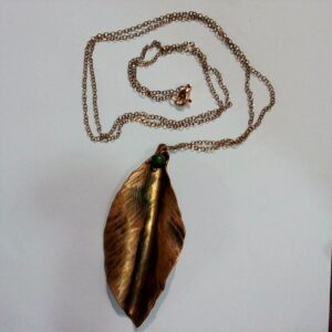 COLLANA CON FOGLIA DI FAGGIO IN RAME