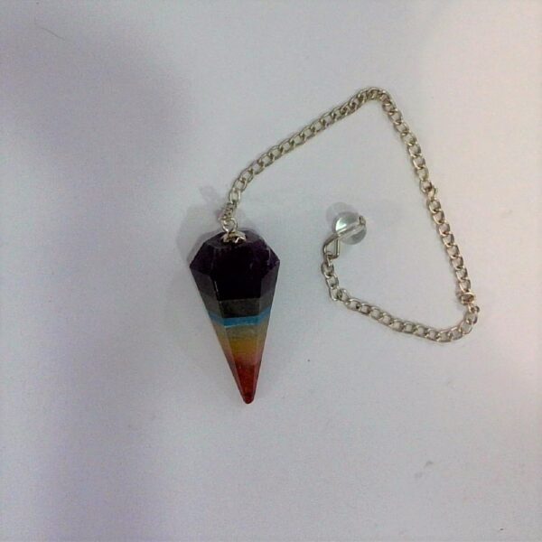 PENDOLO 7 PIETRE CHAKRA CON TURCHESE