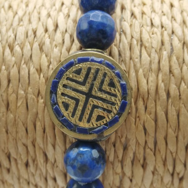 BRACCIALE IN LAPIS CON AMULETO DORATO-CM 1,5 - immagine 2