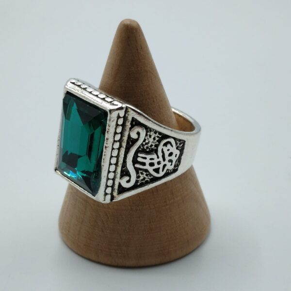 ANELLO CON PIETRA SINTETICA VERDE - immagine 2