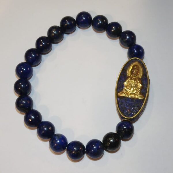 BRACCIALE LAPISLAZZULI E AMULETO