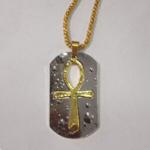 COLLANA CON PIASTRINA RETTANGOLARE E ANKH