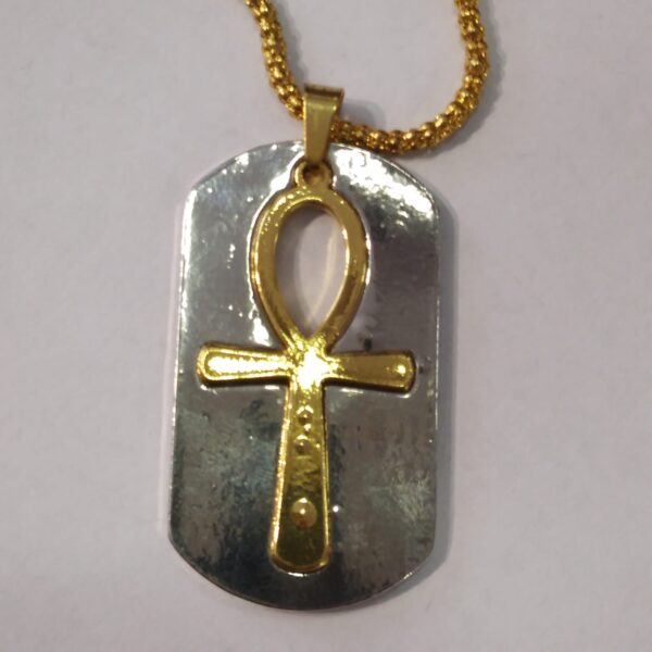 COLLANA CON PIASTRINA RETTANGOLARE E ANKH - immagine 3