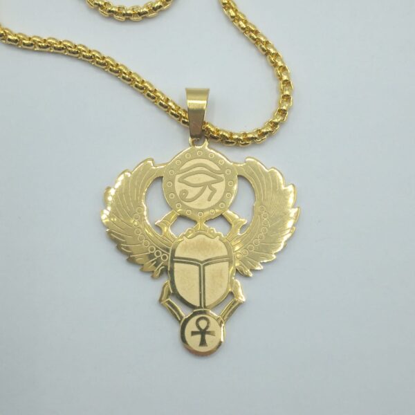 COLLANA CON SCARABEO-ANKH E OCCHIO DI HORUS