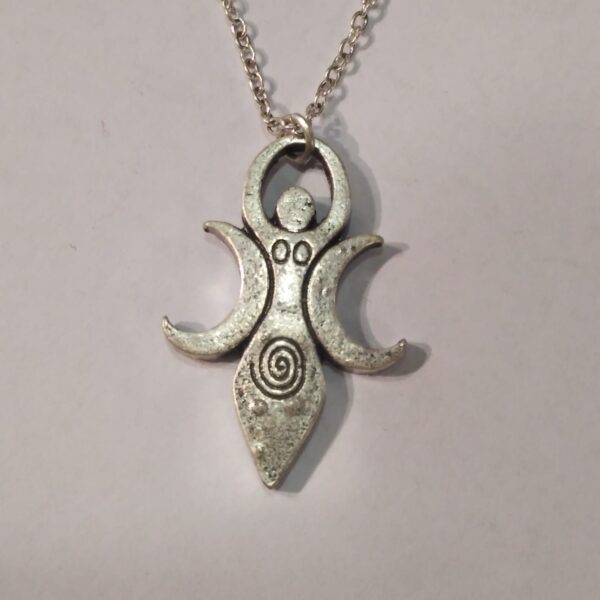 COLLANA CON TRIPLA LUNA DEA E SPIRALE