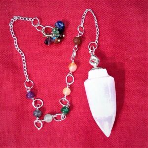 PENDOLO IN SELENITE-7 CHAKRA