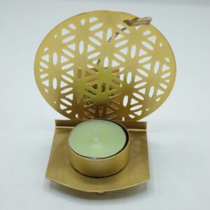 PORTALUMINO IN OTTONE-FIORE DELLA VITA