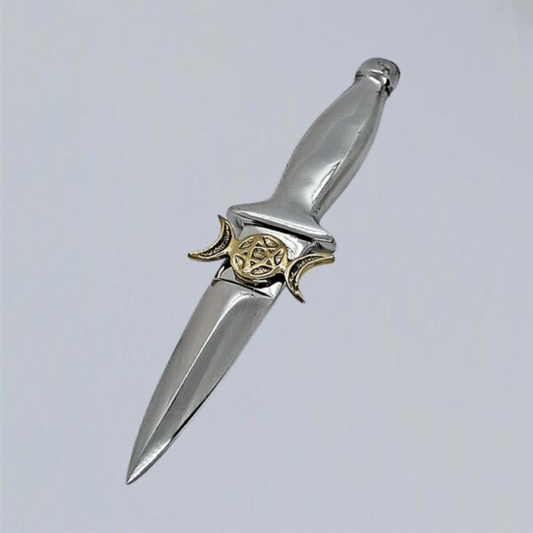 PUGNALE/ATHAME ALLUMINIO-TRIPLA LUNA E PENTACOLO - immagine 2