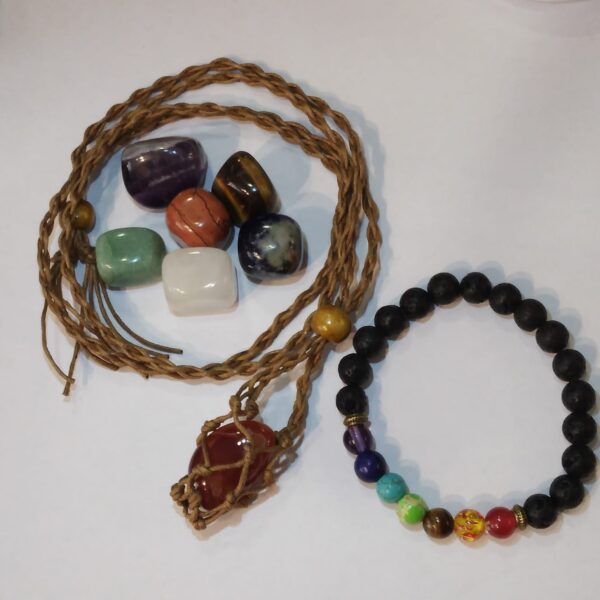 SET CHAKRA-7 PIETRE-BRACCIALE-MACRAME'
