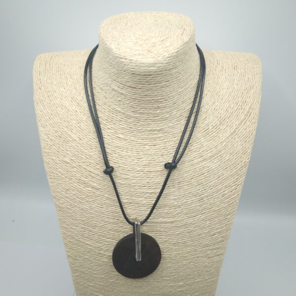 COLLANA CON DISCO IN LEGNO-CM 4,5