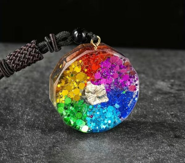 COLLANA CON ORGONE-7 CHAKRA E YANTRA - immagine 2