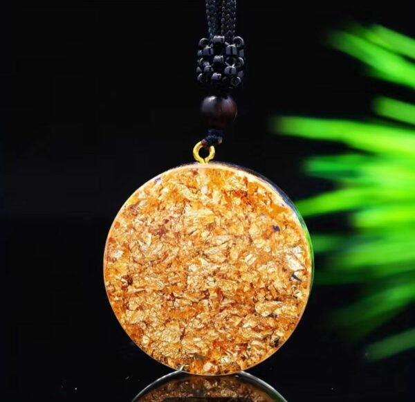 COLLANA CON ORGONE-LAPIS CORNIOLA E FIORE DELLA VITA - immagine 3