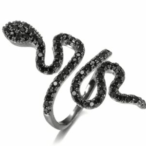 ANELLO SERPENTE-ZIRCONI NERI