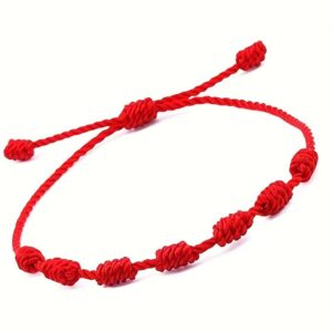 BRACCIALE 7 NODI IN FILO ROSSO