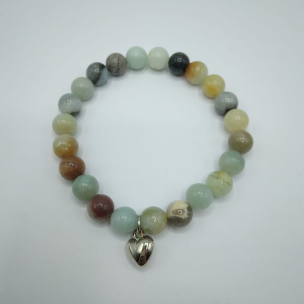 BRACCIALE CON PIETRE-PENDENTE CUORE - immagine 2