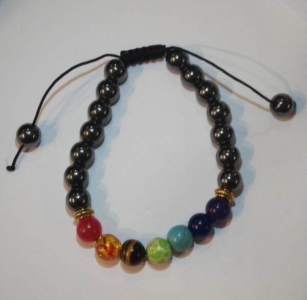BRACCIALE IN EMATITE E 7 PIETRE CHAKRA
