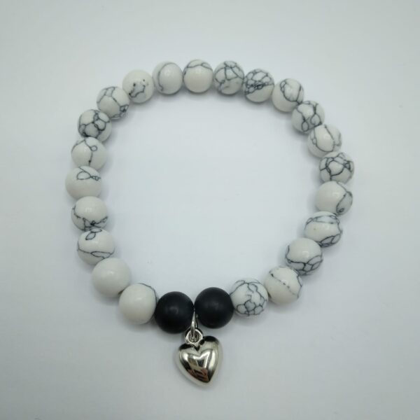 BRACCIALE CON PIETRE-PENDENTE CUORE - immagine 4