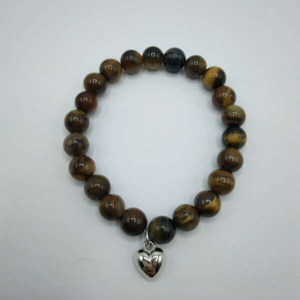 BRACCIALE CON PIETRE-PENDENTE CUORE - immagine 5