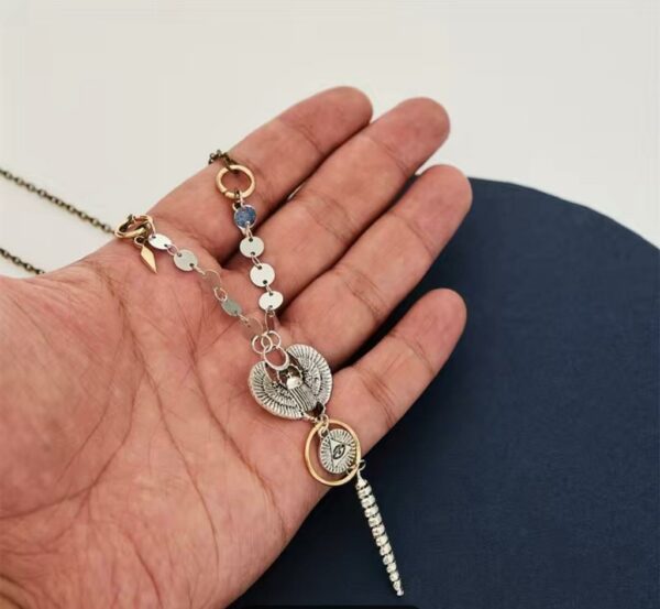 COLLANA CON SCARABEO-TERZO OCCHIO-KUNDALINI - immagine 2