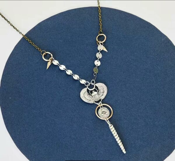 COLLANA CON SCARABEO-TERZO OCCHIO-KUNDALINI