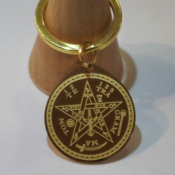 PORTACHIAVI DORATO CON TETRAGRAMMATON