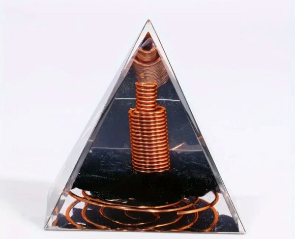 PIRAMIDE ORGONE OSSIDIANA E SPIRALE - immagine 3