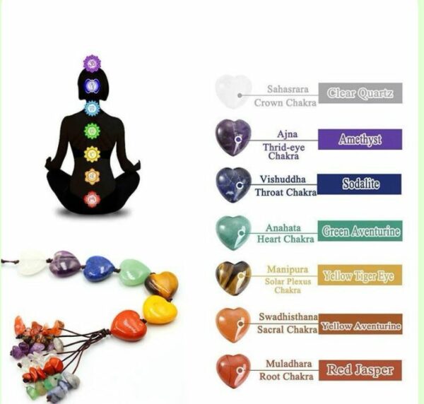 SET CON SETTE CUORI CHAKRA - immagine 3