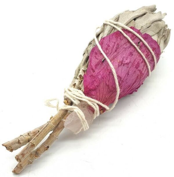 SMUDGE SALVIA AMORE CON QUARZO ROSA