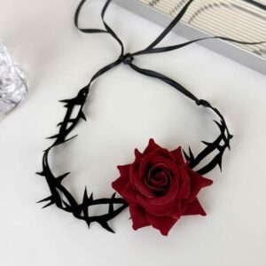 GIROCOLLO CON  ROSA IN VELLUTO