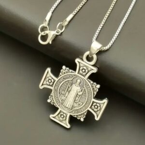 COLLANA  CIONDOLO SAN BENEDETTO-CM 3,5